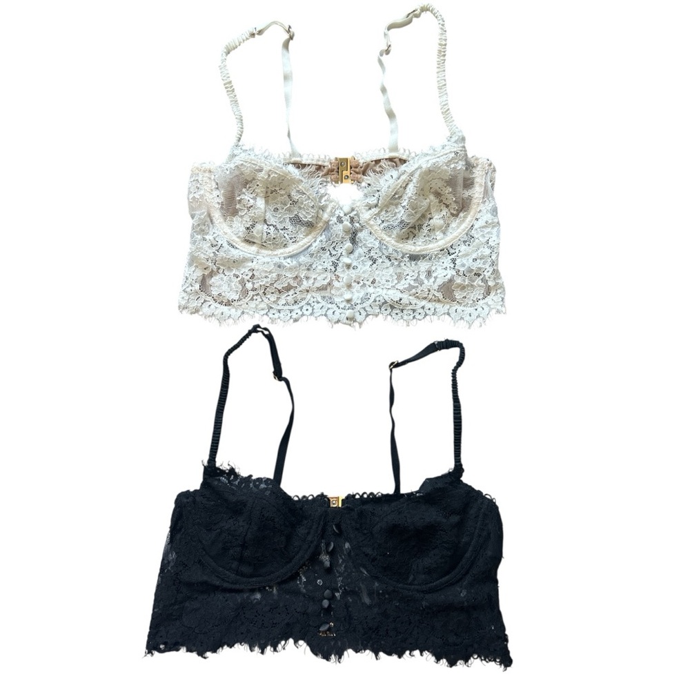 Elegant Lace Underwire Bralette - Black or Cream